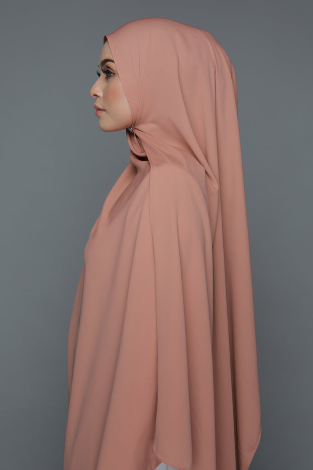 NN Powdered Chiffon Long Shawl (Powder Peach) | Nushee Nurra